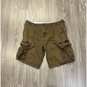 Old Navy Loose Cargo Shorts Mens 36 Brown Cotton 11" Hike Gorpcore Y2K Baggy